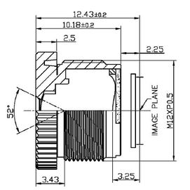 1/2.3" 8.15mm 5Megapixel F3.0 S-mount(M12*0.5) non-distortion lens
