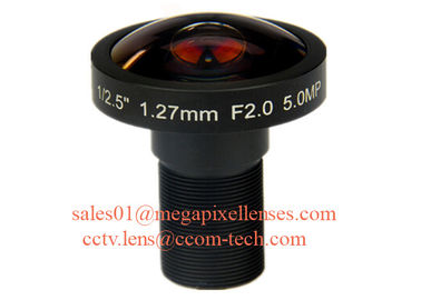 1/2.5" 1.27mm 5Megapixel M12x0.5 mount 185degree Fisheye Lens, fisheye lens for 360VR