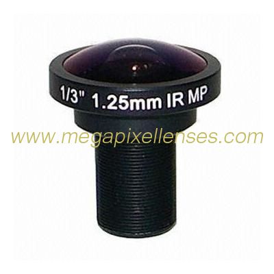 1/3" 1.25mm 5Megapixel S-mount M12 Mount 185degree IR Fisheye Lens, 5MP Panoramic camera lens