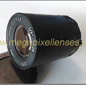 1/3" 12mm F1.2 Megapixel CS-mount CCTV Lens 131212CS-MP