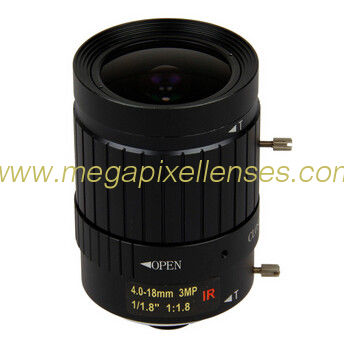 1/1.8" 4-18mm F1.6 3Megapixel C-mount Manual IRIS Manual Zoom IR Vari-focal Lens for IMX185