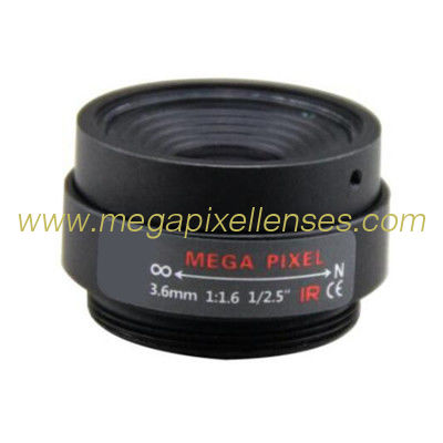 1/2.5" 3.6mm F1.6 3Megapixel CS-mount Fixed Focal IR Lens Megapixel Prime Lens
