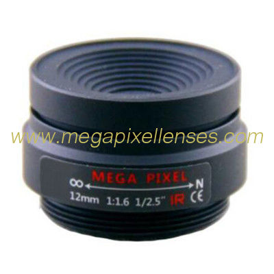 1/2.5" 12mm F1.6 3Megapixel CS-mount Fixed Focal IR Lens Megapixel Prime Lens