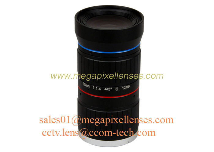 4/3" 35mm F1.4 12Megapixel C Mount Manual IRIS Low Distortion ITS Lens, 35mm Traffic Monitoring Lens