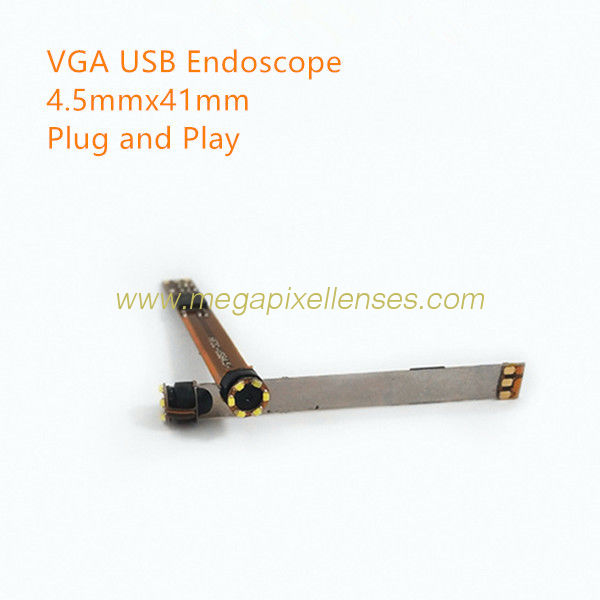 VGA 0.3MP USB endoscope video camera module 25fps YUV MJPG DC5V plug play driveless USB endoscope D4.5mmxL41mm